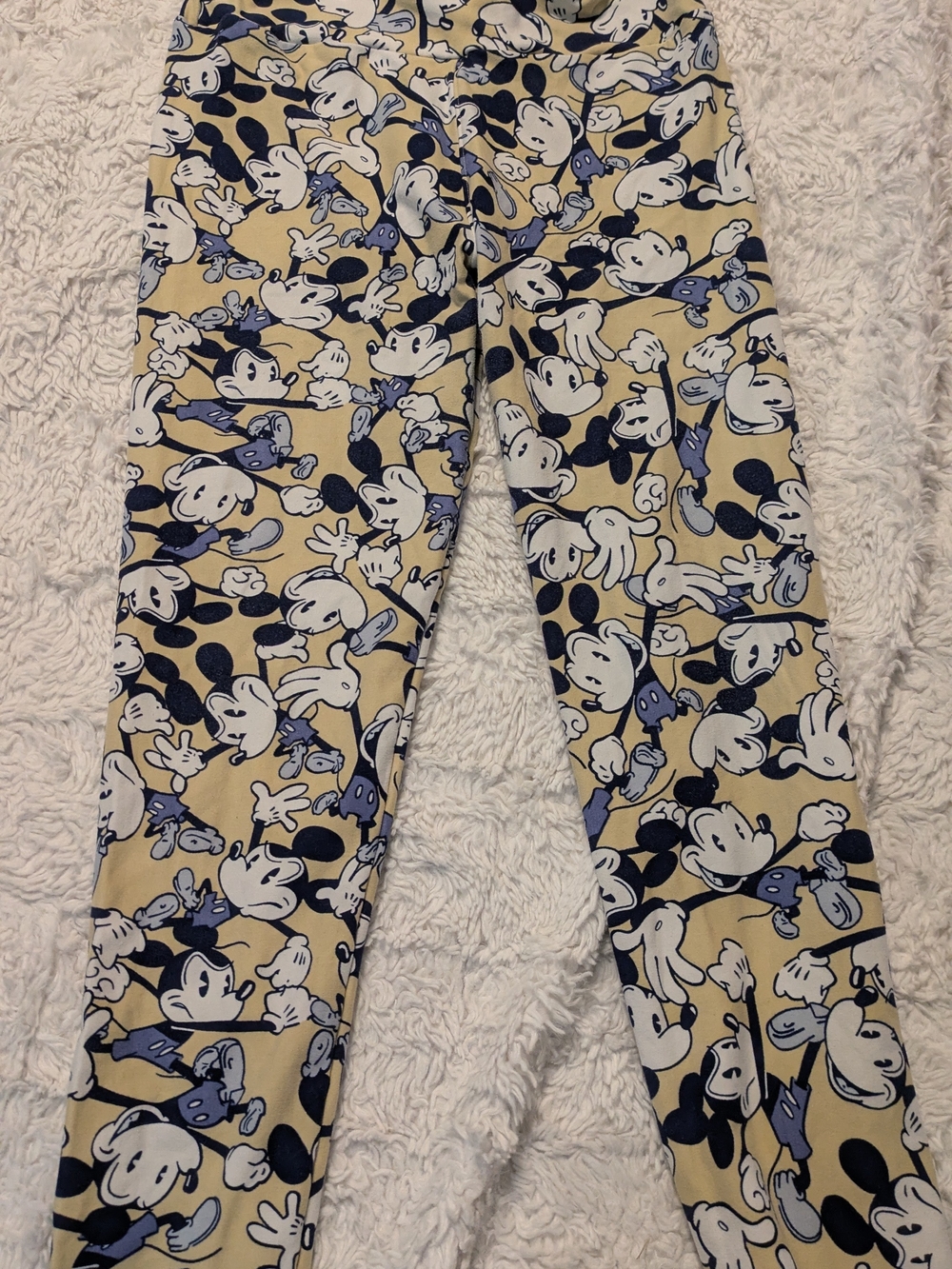 Lularoe Beige Mickey Mouse Print Leggings